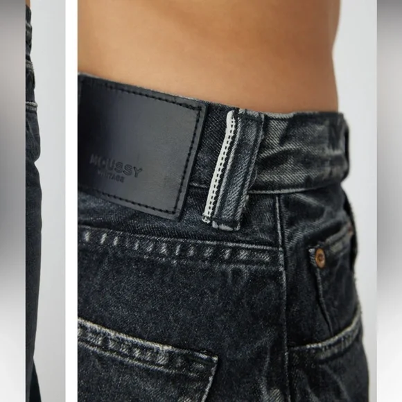 Moussy Vintage Vicksburg 100% Cotton Black Denim Frayed Hem Maxi Skirt NWT Sz 23 - Picture 11 of 13